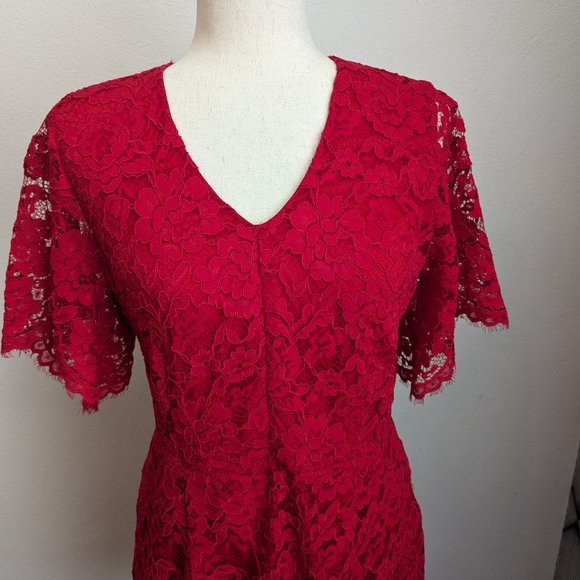 Draper James Blooming Lace Red Dress - Picture 4 of 9